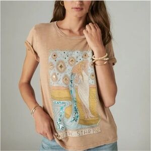 LUCKY BRAND Tarot Graphic Tee Shirt Size S